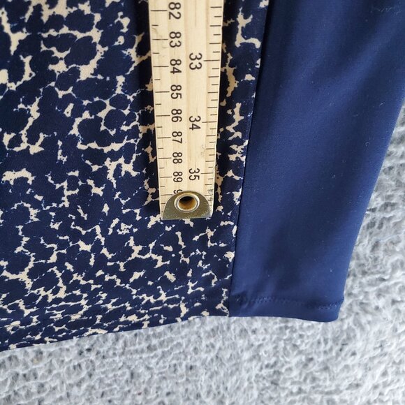 Lauren Ralph Lauren Dress Womens 4 Blue Sheath Animal Print Side Panels Stretch - Picture 5 of 9